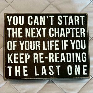 Inspirational Black and White Quote Plaque
